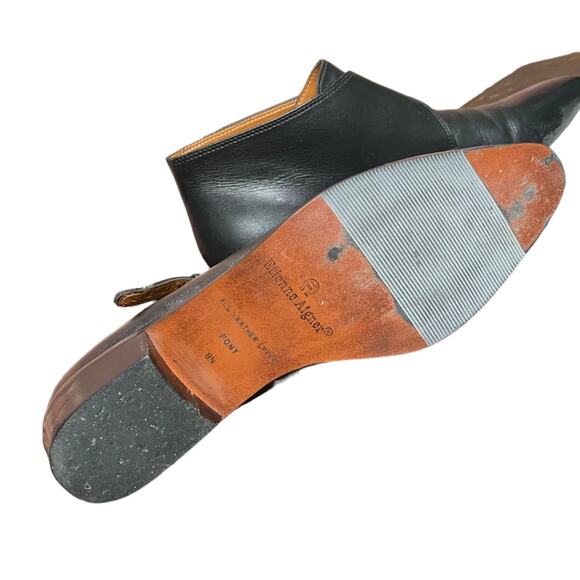 90s Vintage ETIENNE AIGNER Black Whitchy Boots size 8 Narrow - Picture 7 of 7